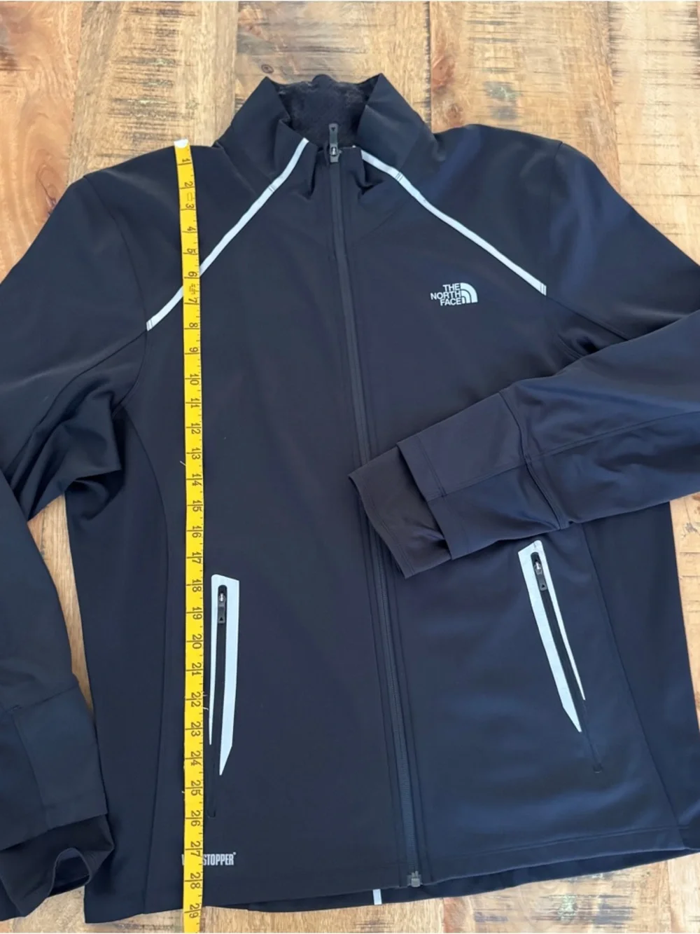 The North Face Men’s Black Lightweight Windstopper Jacket with Reflective Trim